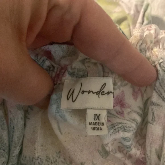 WONDERLY floral linen blend maxi dress 1X - Picture 7 of 12